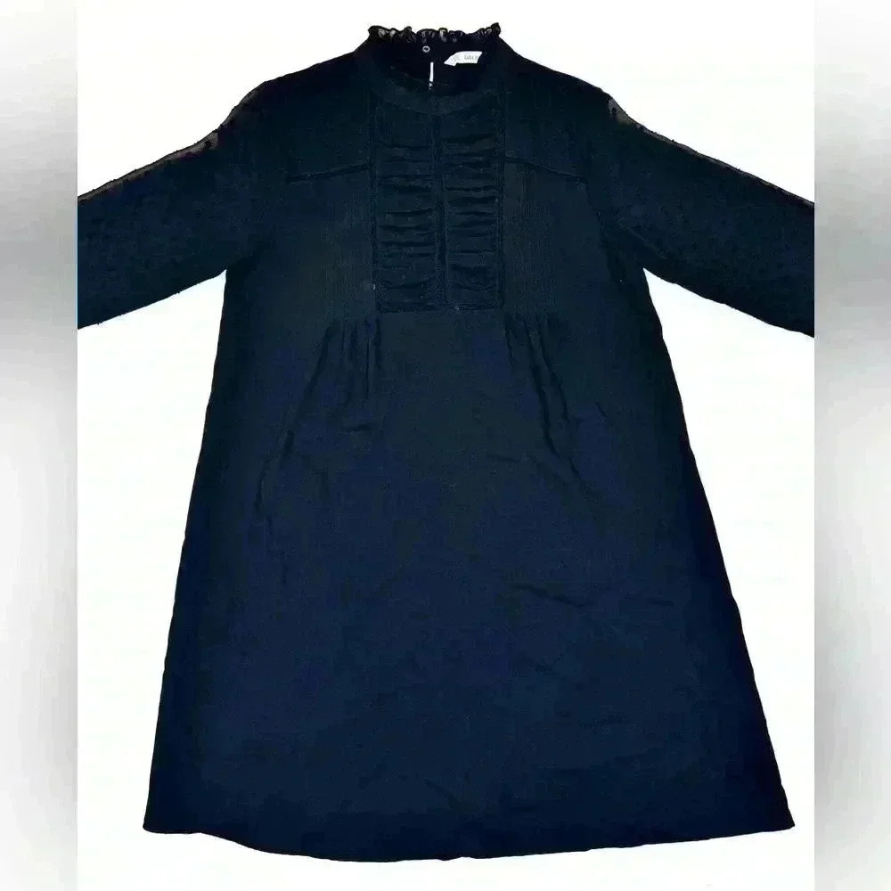Zara Women’s Black Long Sleeve Dress High Neck Size- Small